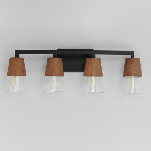 Carpenter 4 Light Bath Vanity Light in Walnut / Black