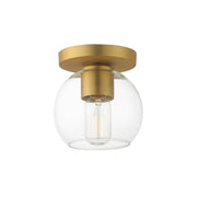 Knox 1 Light Flush Mount in Natural Aged Brass