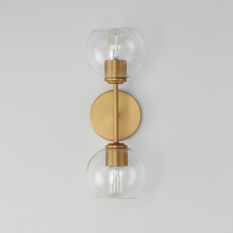 Knox 2 Light Wall Sconce in Natural Aged Brass