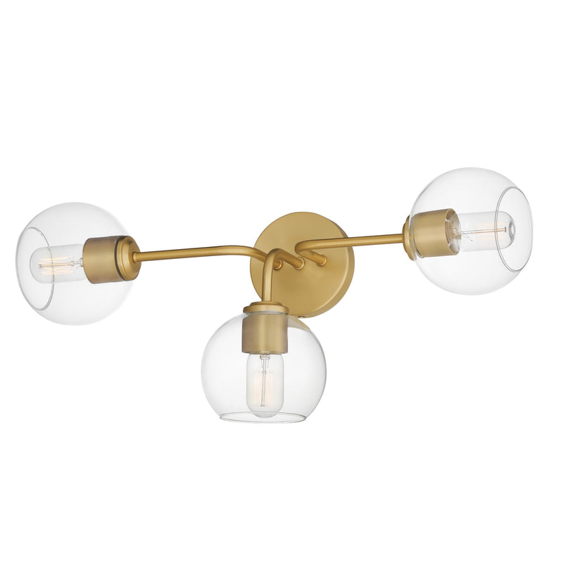 Knox 3 Light Bath Vanity Light in Natural Aged Brass