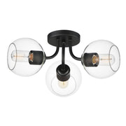 Knox 3 Light Semi-Flush Mount in Black