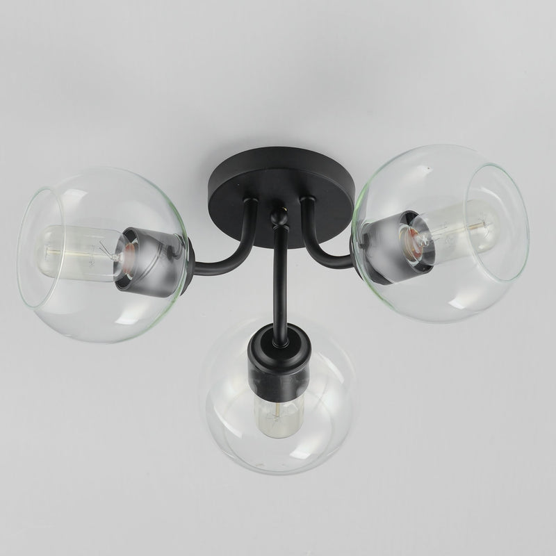 Knox 3 Light Semi-Flush Mount in Black