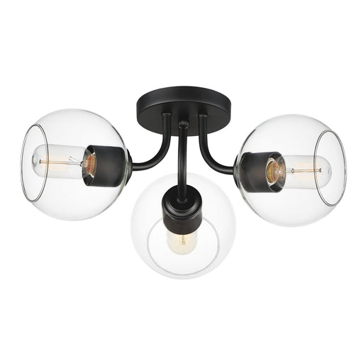 Knox 3 Light Semi-Flush Mount in Black