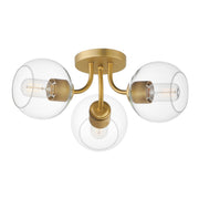Knox 3 Light Semi-Flush Mount in Natural Aged Brass