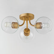 Knox 3 Light Semi-Flush Mount in Natural Aged Brass
