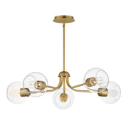Knox 5 Light Chandelier in Natural Aged Brass