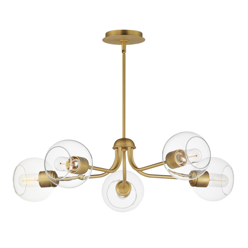 Knox 5 Light Chandelier in Natural Aged Brass