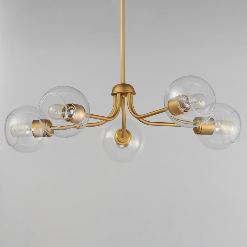 Knox 5 Light Chandelier in Natural Aged Brass