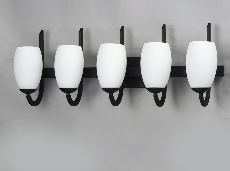 Taylor 5 Light Bath Vanity Light in Textured Black