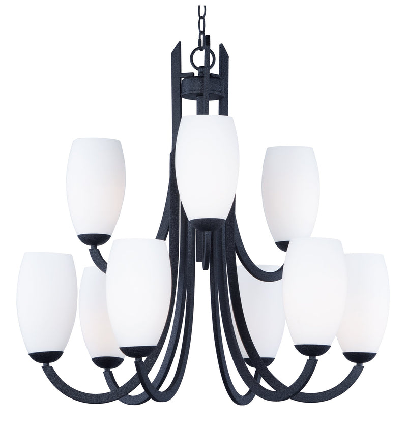 Taylor 9 Light Chandelier in Textured Black