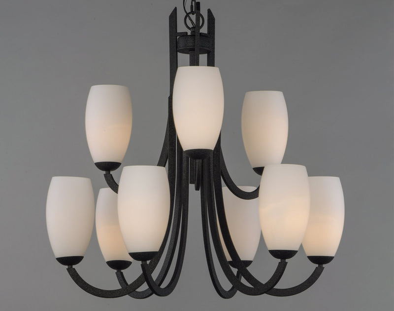 Taylor 9 Light Chandelier in Textured Black