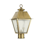 Mansfield 2-Light Medium Outdoor Post Light in Antique Brass
