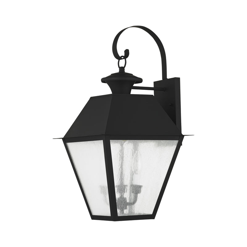Mansfield 3-Light Large Outdoor Wall Lantern in Black