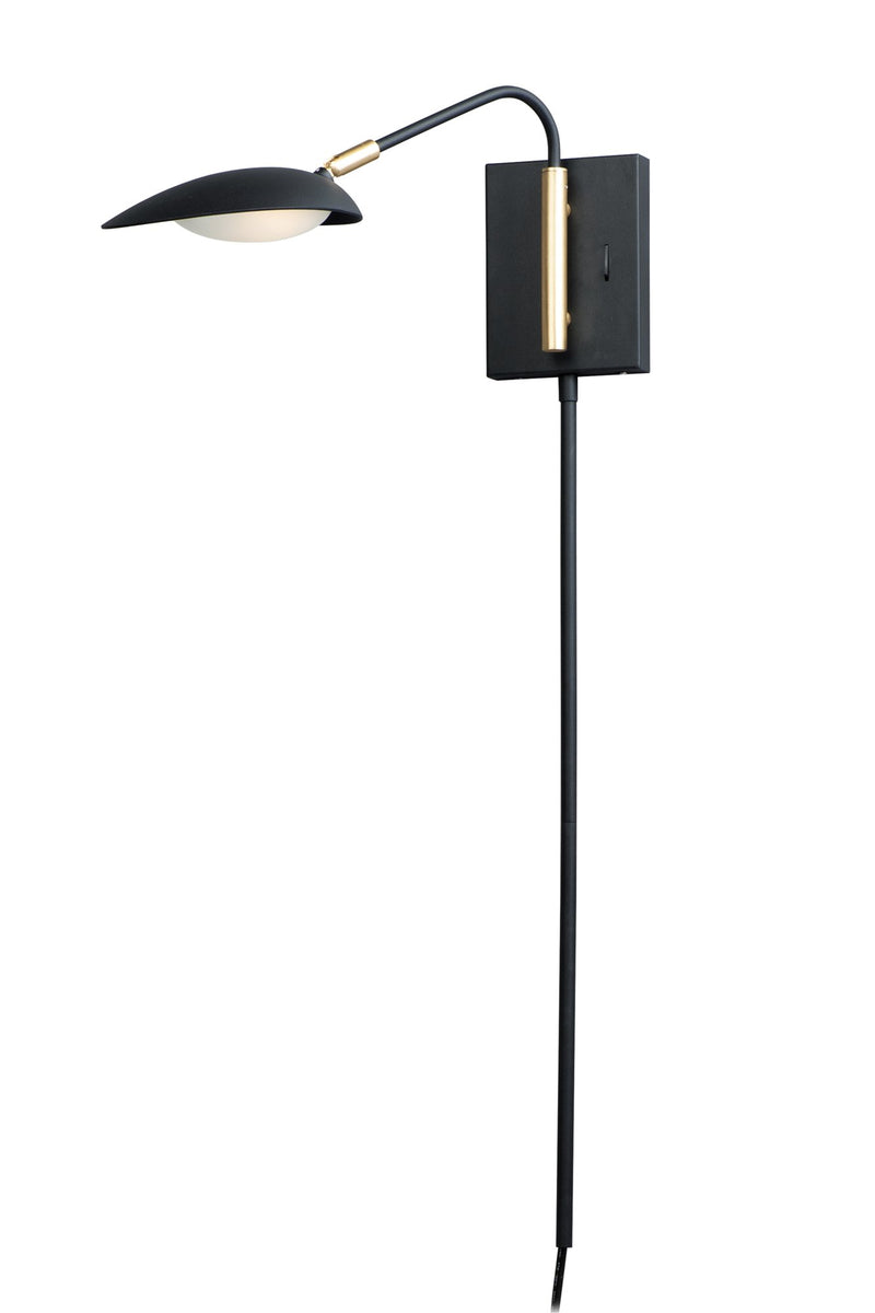 Scan LED Swing Arm Wall Lamp in Black / Satin Brass