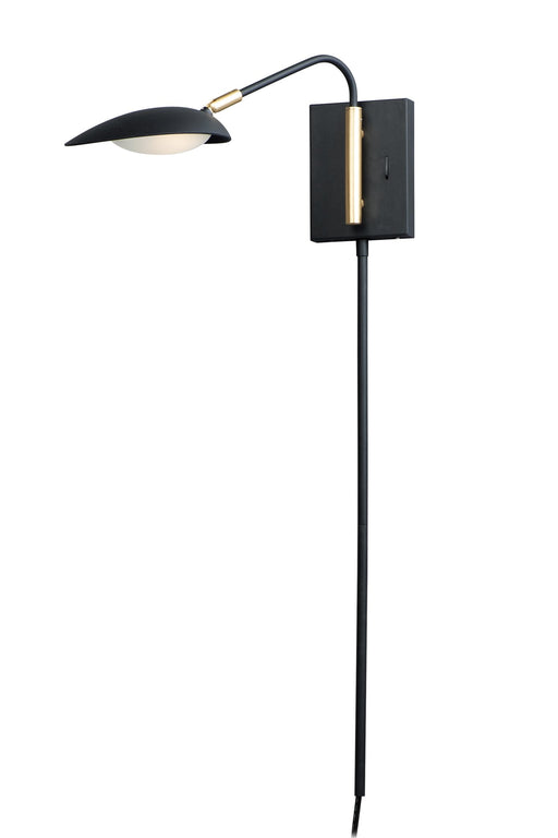 Scan LED Swing Arm Wall Lamp in Black / Satin Brass