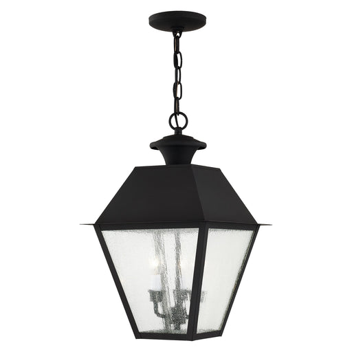 Mansfield 3-Light Large Outdoor Pendant Lantern in Black