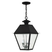 Mansfield 3-Light Large Outdoor Pendant Lantern in Black