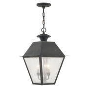 Mansfield 3-Light Large Outdoor Pendant Lantern in Charcoal