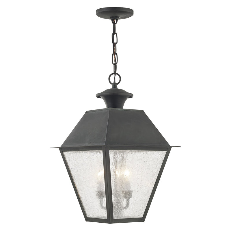 Mansfield 3-Light Large Outdoor Pendant Lantern in Charcoal