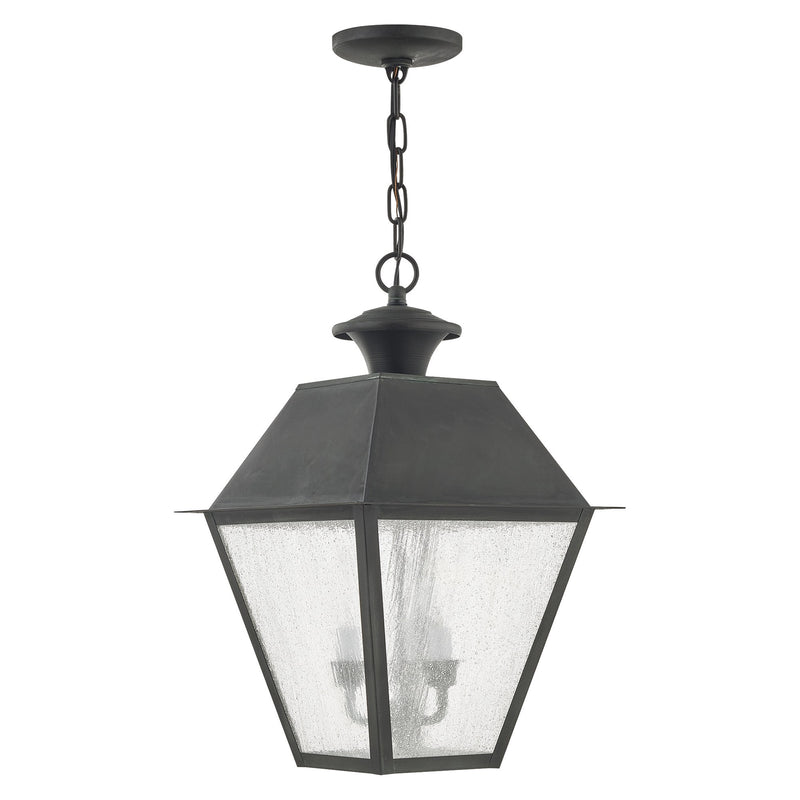Mansfield 3-Light Large Outdoor Pendant Lantern in Charcoal