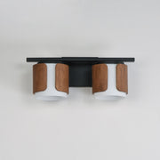 Draughtsman 2 Light Bath Vanity Light in Walnut / Black
