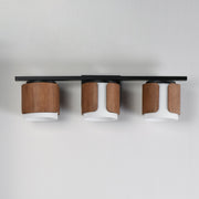 Draughtsman 3 Light Bath Vanity Light in Walnut / Black