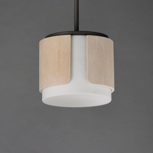 Draughtsman 10" Convertible Pendant in Natural Wood / Charcoal