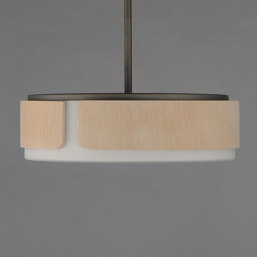 Draughtsman 18" Convertible Pendant in Natural Wood / Charcoal