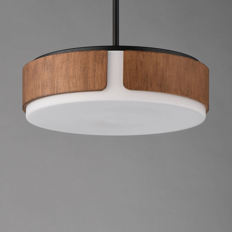 Draughtsman 18" Convertible Pendant in Walnut / Black