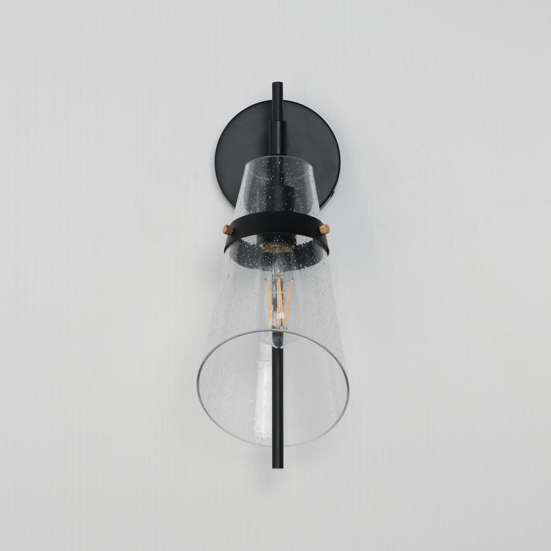 Finch 1 Light Wall Sconce in Dark Bronze / Antique Brass
