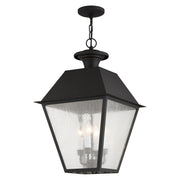 Mansfield 4-Light Extra Large Outdoor Pendant Lantern in Black
