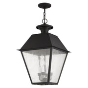 Mansfield 4-Light Extra Large Outdoor Pendant Lantern in Black