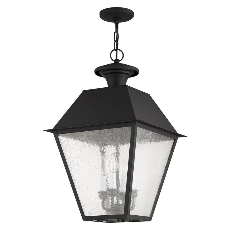 Mansfield 4-Light Extra Large Outdoor Pendant Lantern in Black