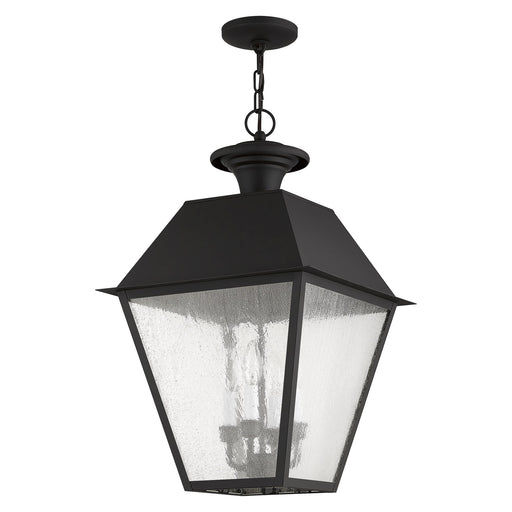 Mansfield 4-Light Extra Large Outdoor Pendant Lantern in Black