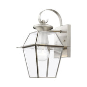 Westover Small Outdoor Wall Lantern in Brushed Nickel