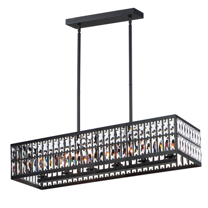 Madeline 6 Light Linear Pendant in Black