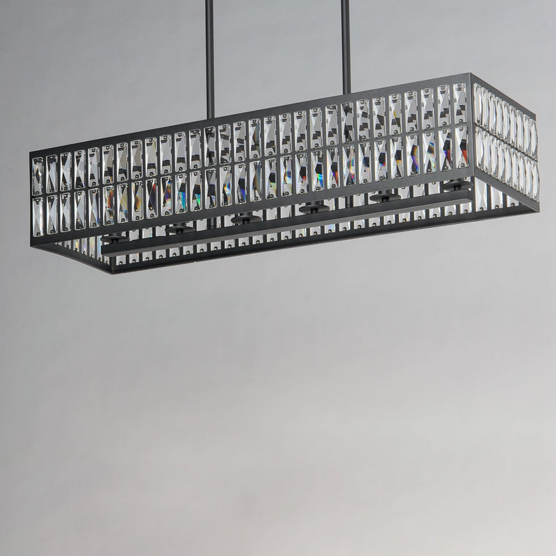 Madeline 6 Light Linear Pendant in Black