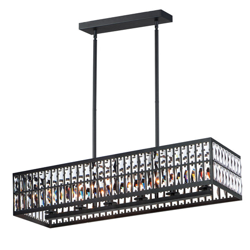 Madeline 6 Light Linear Pendant in Black
