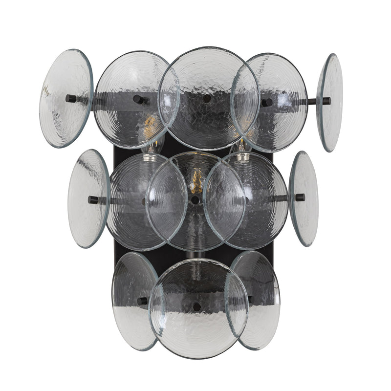 Loren 3 Light Wall Sconce in Gunmetal