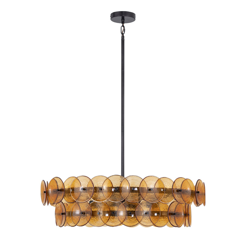 Loren 6 Light Pendant in Gunmetal