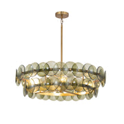 Loren 6 Light Pendant in Weathered Brass