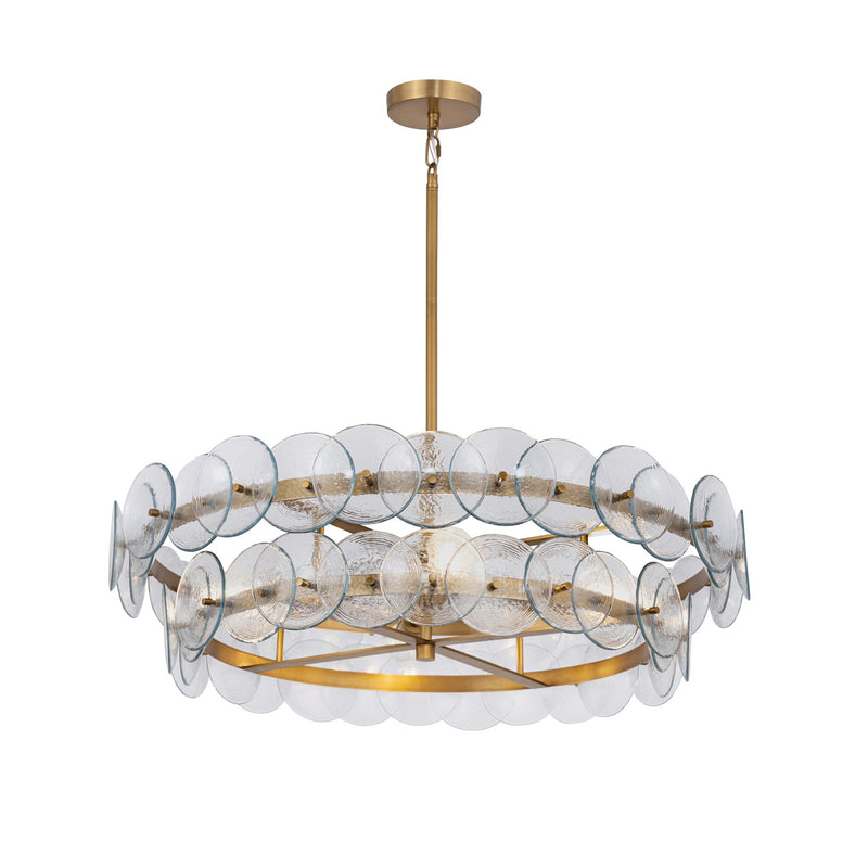 Loren 6 Light Pendant in Weathered Brass