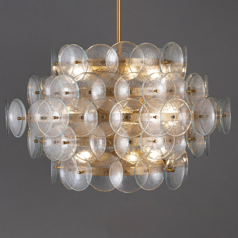 Loren 12 Light Pendant in Weathered Brass