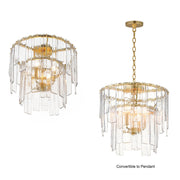 Warren 4 Light Convertible Semi-Flush Mount in Gold Leaf