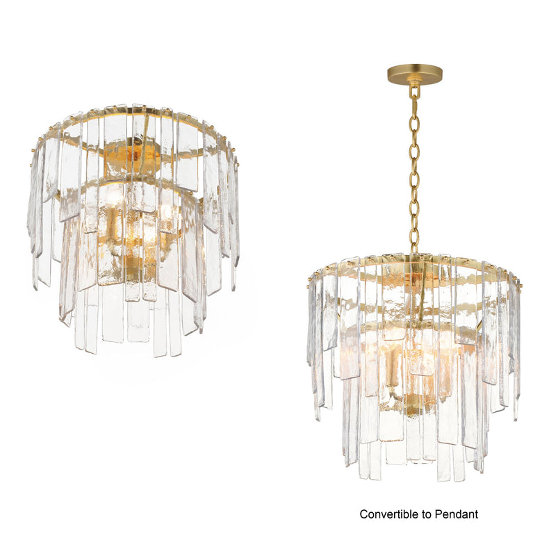 Warren 4 Light Convertible Semi-Flush Mount in Gold Leaf