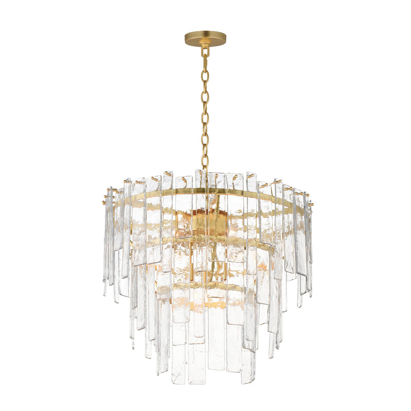 Warren 9 Light Pendant in Gold Leaf