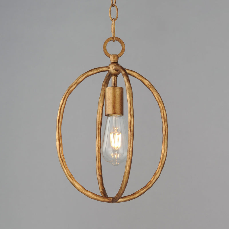 Martel 1 Light Mini Pendant in Etruscan Gold
