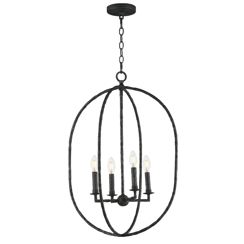 Martel 20" 4 Light Chandelier in Blacksmith