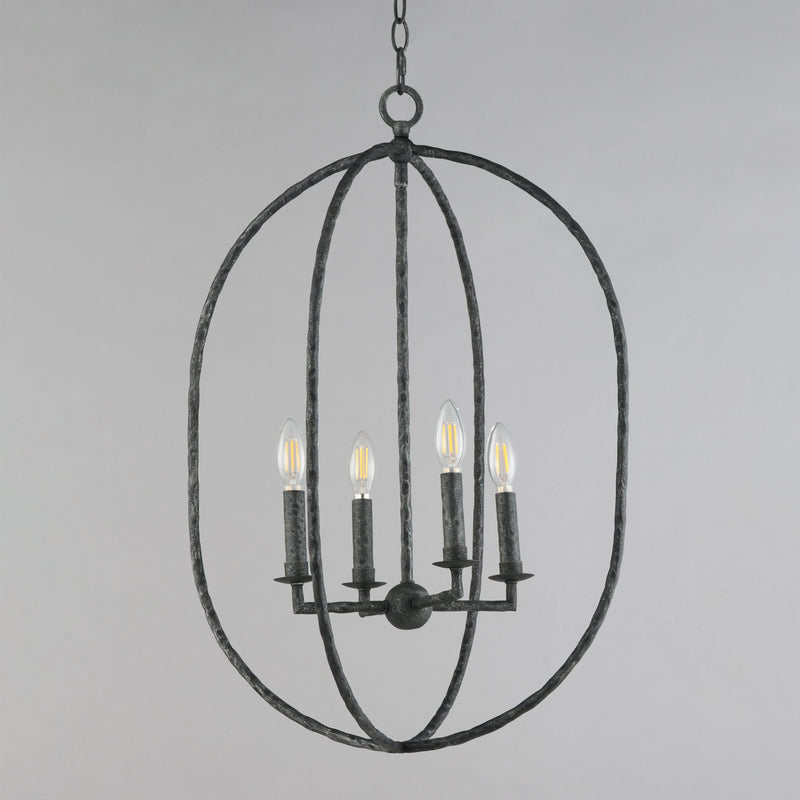 Martel 20" 4 Light Chandelier in Blacksmith