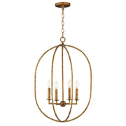 Martel 20" 4 Light Chandelier in Etruscan Gold